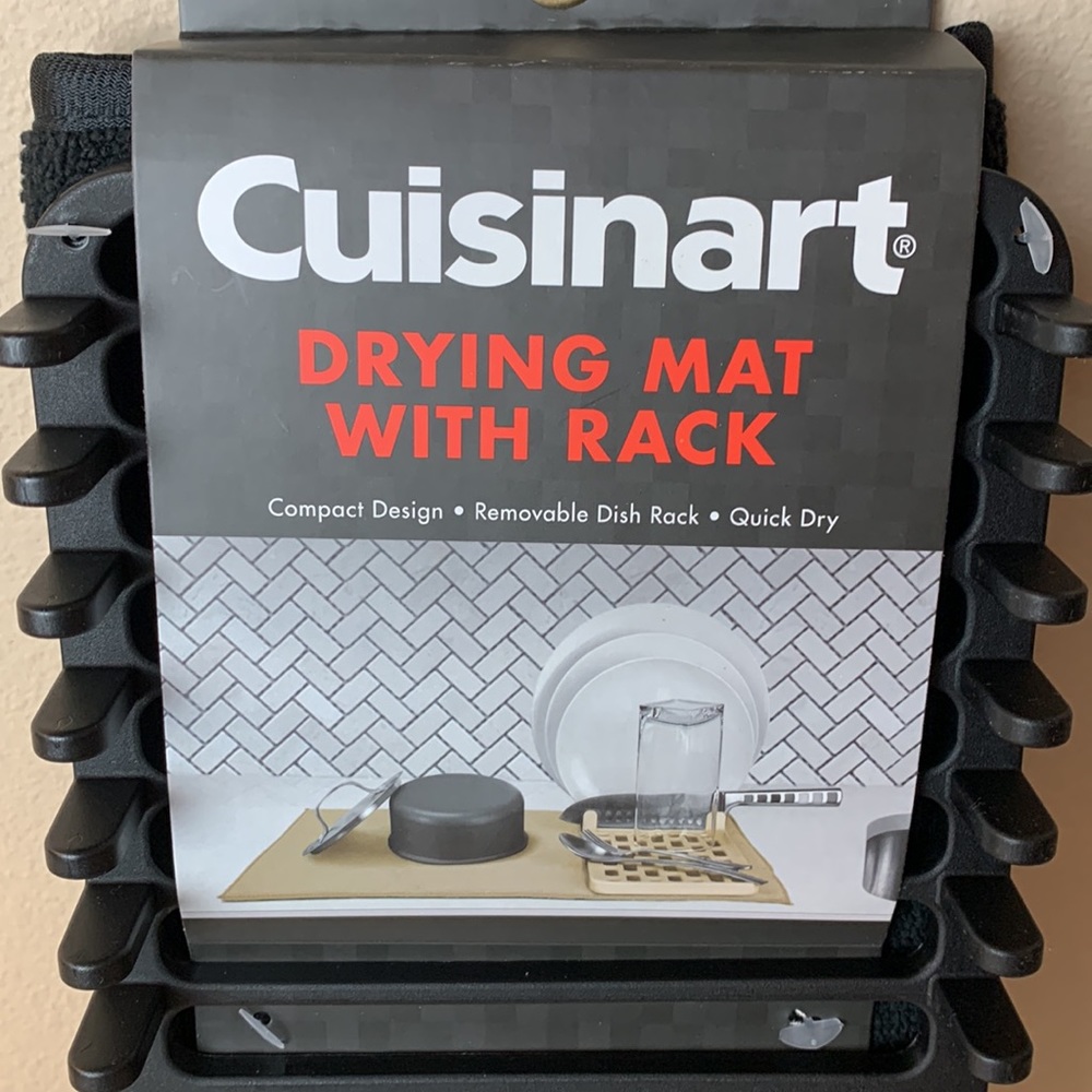 NWT Dish Drying Mat With Rack For Kitchen Counter Cuisinart